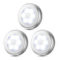 3Pcs Motion Sensor LED Lights Battery Operated Night Lights for Closet Cabinet Hallway Stair White Light V1263-JX-7187-1