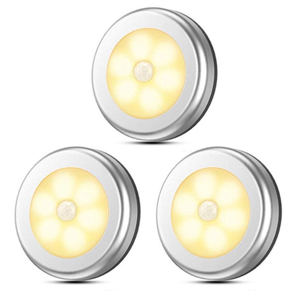 3Pcs Motion Sensor LED Lights Battery Operated Night Lights for Closet Cabinet Hallway Stair Warm White Light V1263-JX-7187-2