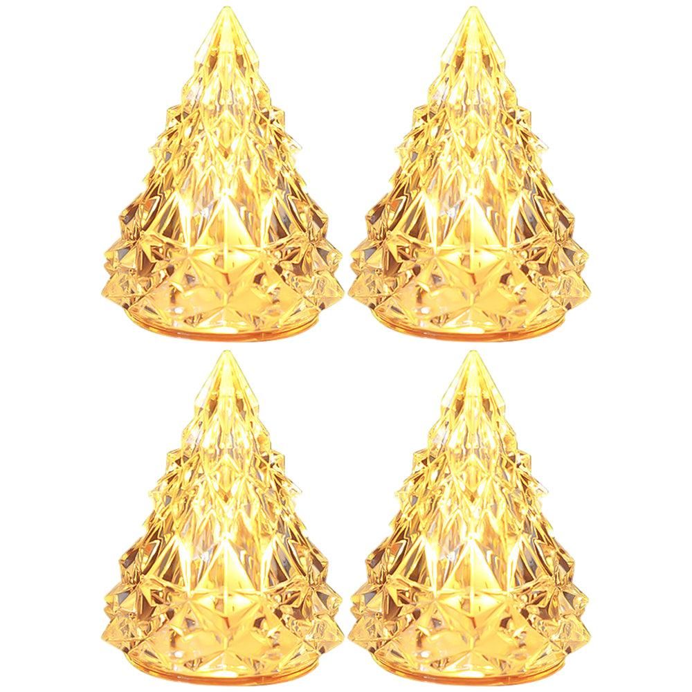 4Pcs Iceberg Shape Table Lamp Battery Powered Pyramid Decorative Night Lamp Home Decor V1263-JX-7188