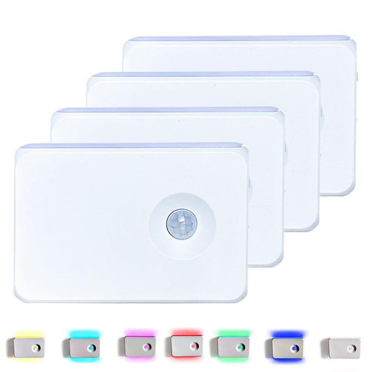 4Pcs Motion Sensor Night Lights for Stairs Indoor Hallway Stairway Bathroom RGB V1263-JX-7190