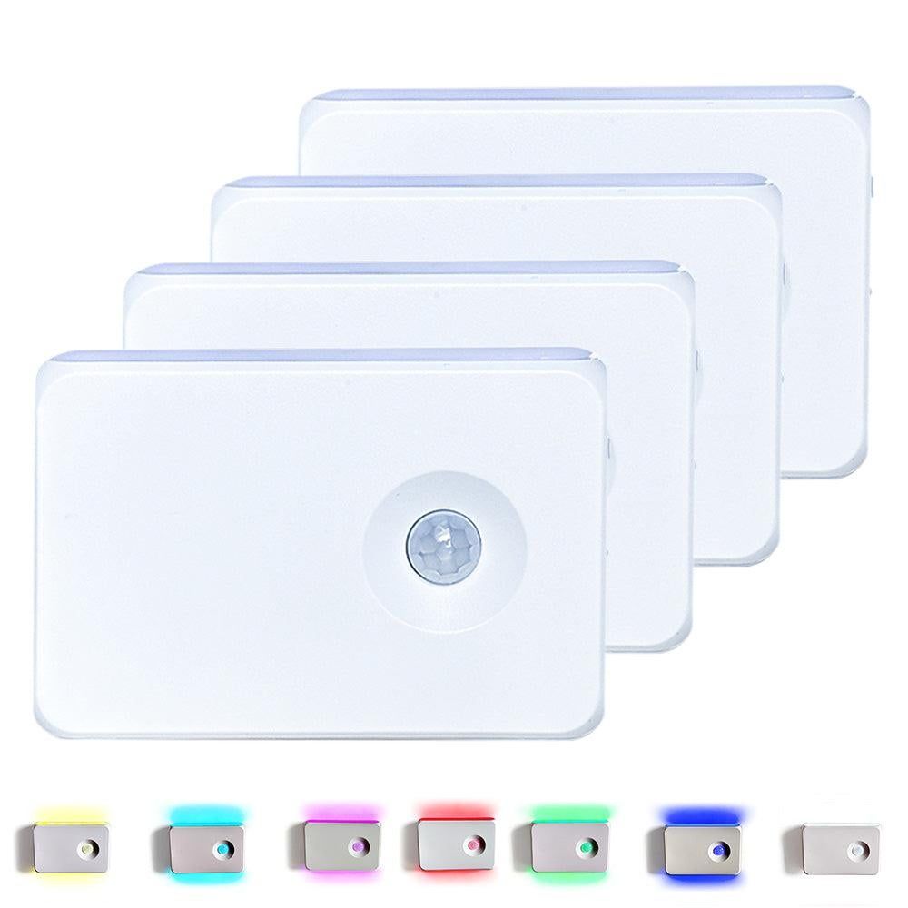 4Pcs Motion Sensor Night Lights for Stairs Indoor Hallway Stairway Bathroom RGB V1263-JX-7190