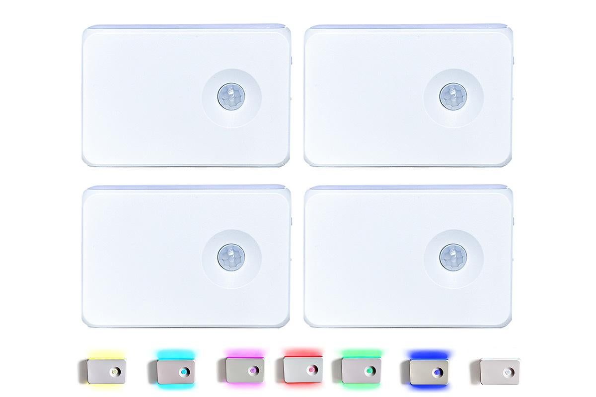 4Pcs Motion Sensor Night Lights for Stairs Indoor Hallway Stairway Bathroom RGB V1263-JX-7190