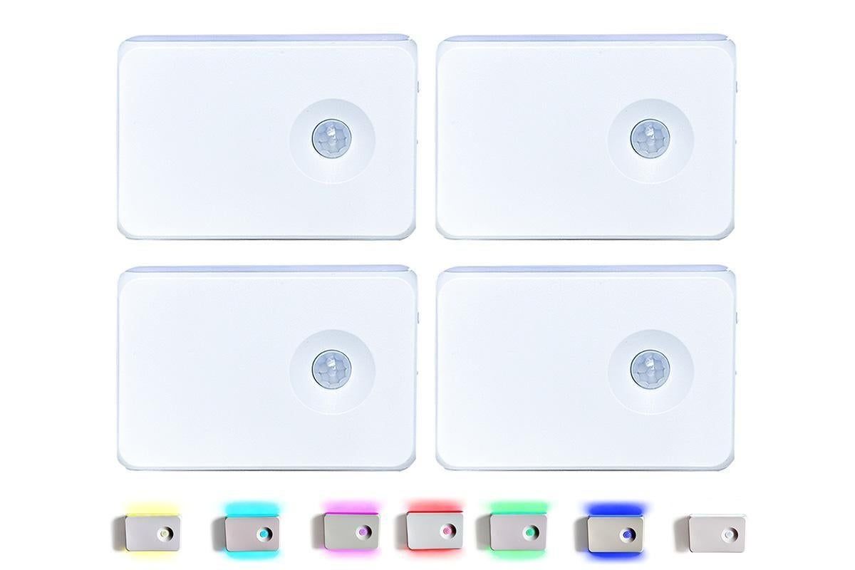 4Pcs Motion Sensor Night Lights for Stairs Indoor Hallway Stairway Bathroom RGB V1263-JX-7190