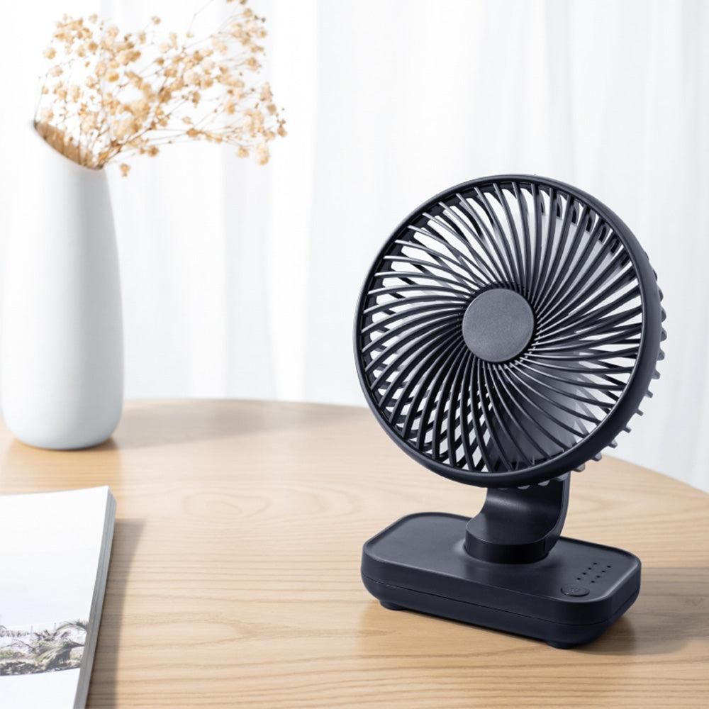 4-Speed Air Circulator Desk Fan Rechargeable Quiet Table Fan for Home Office Dorm Dark Blue V1263-JX-7191-1