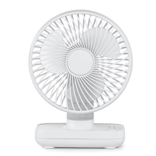 4-Speed Air Circulator Desk Fan Rechargeable Quiet Table Fan for Home Office Dorm White V1263-JX-7191-2