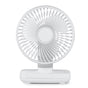4-Speed Air Circulator Desk Fan Rechargeable Quiet Table Fan for Home Office Dorm White V1263-JX-7191-2