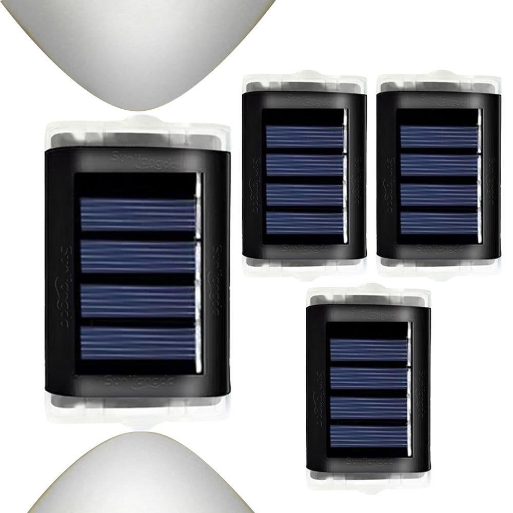 4Pcs Solar Wall Lights Garden Fence LED Lights Outdoor Yard White Light V1263-JX-7192