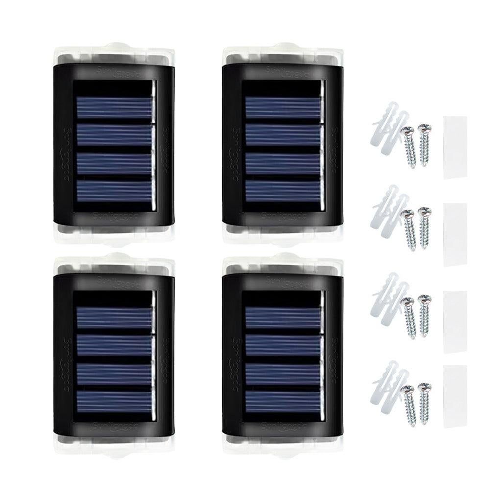 4Pcs Solar Wall Lights Garden Fence LED Lights Outdoor Yard White Light V1263-JX-7192