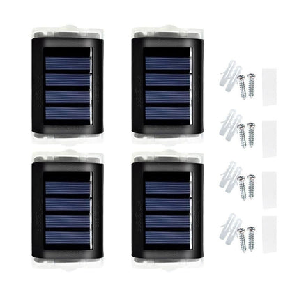 4Pcs Solar Wall Lights Garden Fence LED Lights Outdoor Yard White Light V1263-JX-7192
