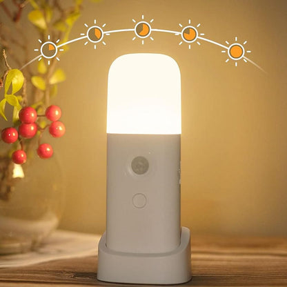 Dimmable Motion Sensor Night Light Rechargeable Nightlight with 5 Brightness Levels White V1263-JX-7193
