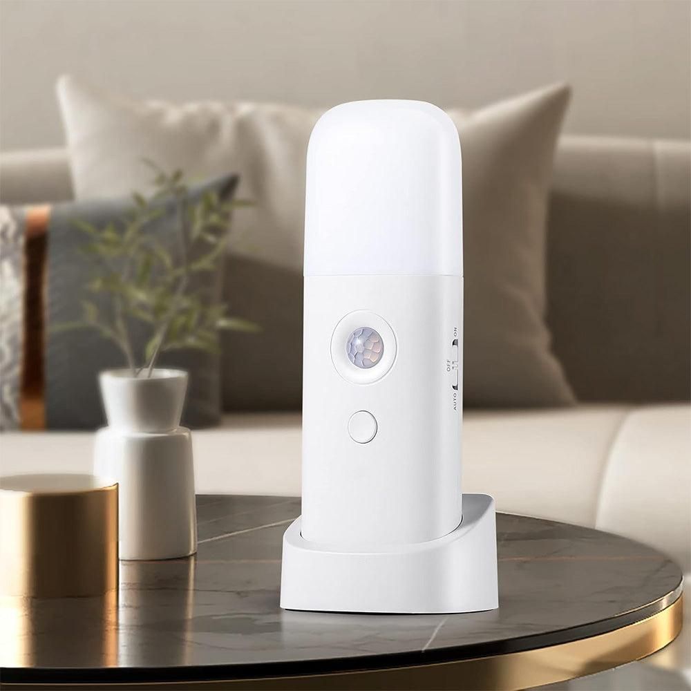 Dimmable Motion Sensor Night Light Rechargeable Nightlight with 5 Brightness Levels White V1263-JX-7193