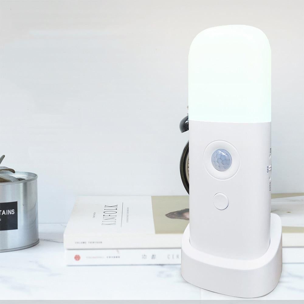 Dimmable Motion Sensor Night Light Rechargeable Nightlight with 5 Brightness Levels White V1263-JX-7193