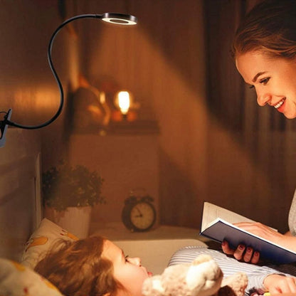 Dimmable USB Desk Lamp 3 Color Modes Flexible Gooseneck Reading Light with Clamp Black V1263-JX-7194-2