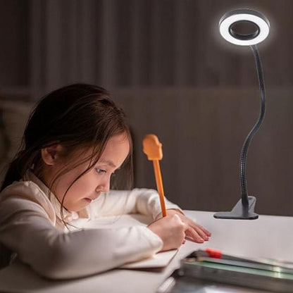 Dimmable USB Desk Lamp 3 Color Modes Flexible Gooseneck Reading Light with Clamp Black V1263-JX-7194-2