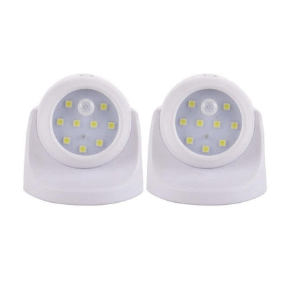 Set of 2Pcs Rotatable Battery Operated Motion Sensor Light -White and Black V1263-JX-7197-1
