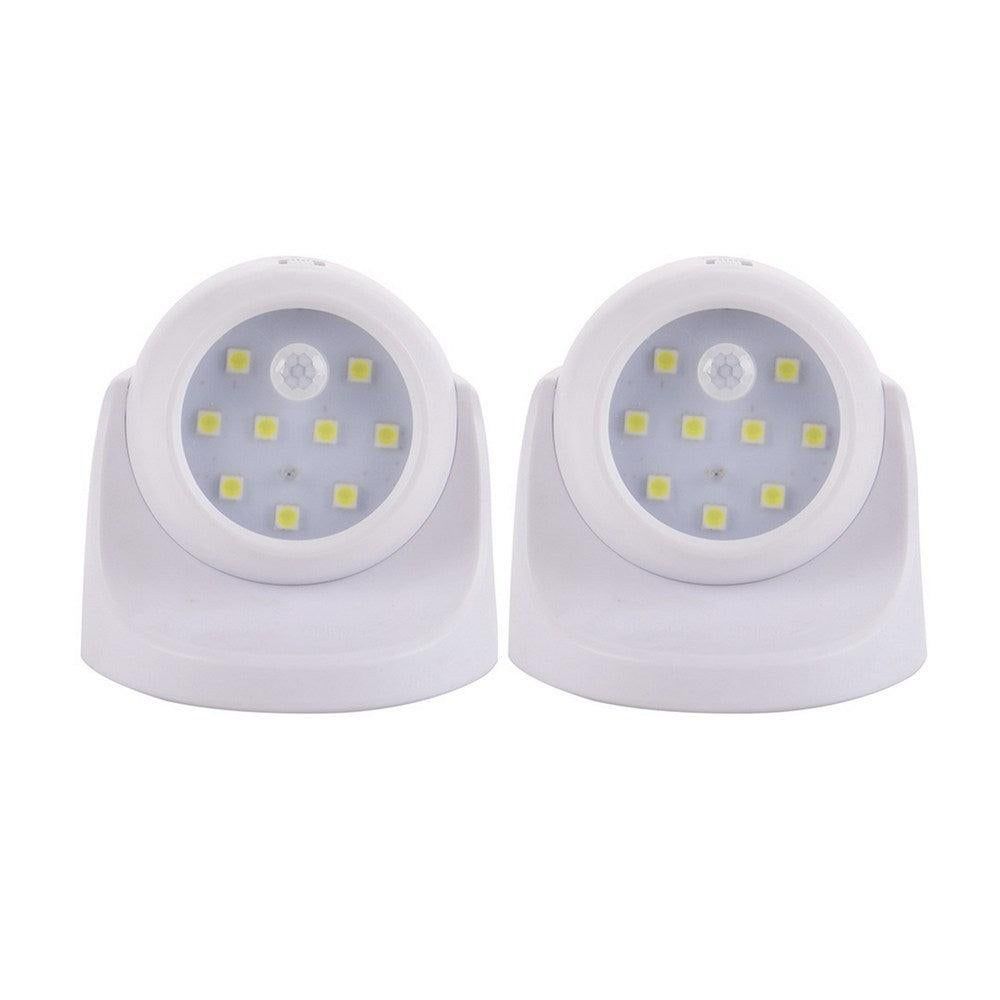 Set of 2Pcs Rotatable Battery Operated Motion Sensor Light -White V1263-JX-7197-2