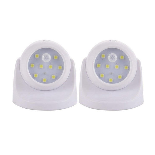 Set of 2Pcs Rotatable Battery Operated Motion Sensor Light -White V1263-JX-7197-2