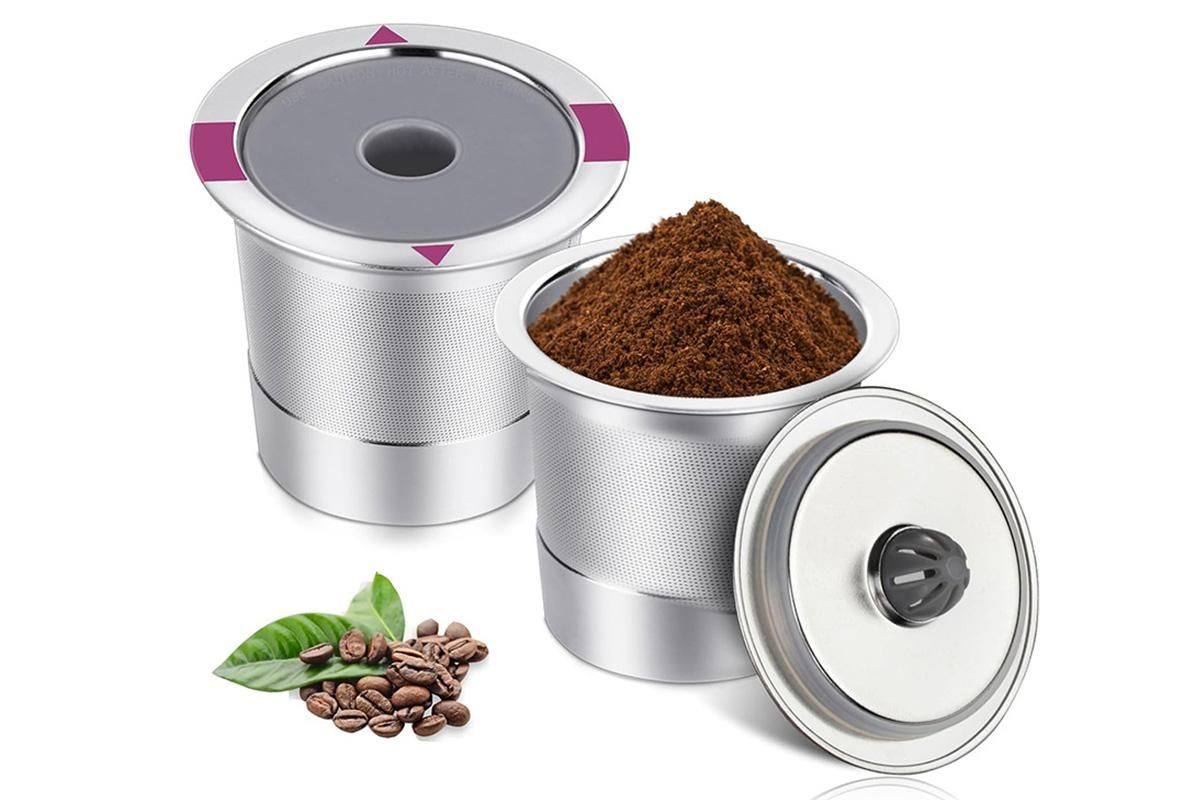2 PCS Stainless Steel Coffee Filter Pods Compatible with Keurig 1.0/2.0 V1263-JX-7200