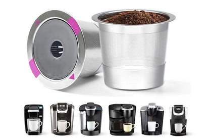 2 PCS Stainless Steel Coffee Filter Pods Compatible with Keurig 1.0/2.0 V1263-JX-7200