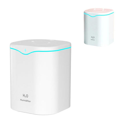 2L USB Double Spray Humidifiers with Colorful Light Cool Mist Ultrasonic Steam Air Humidifier White V1263-JX-7203-1