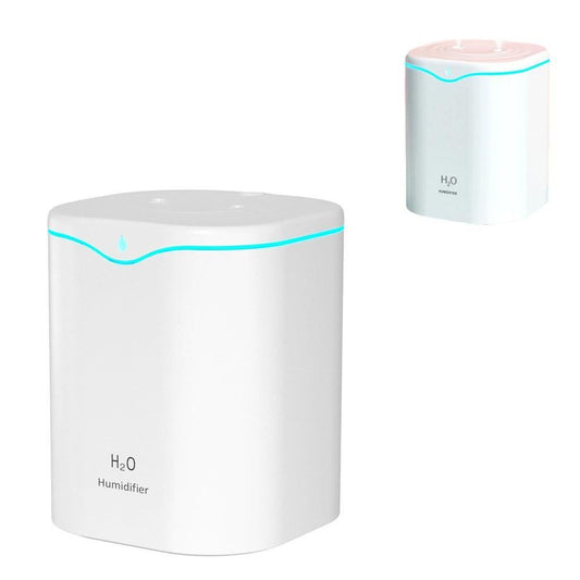 2L USB Double Spray Humidifiers with Colorful Light Cool Mist Ultrasonic Steam Air Humidifier White V1263-JX-7203-1