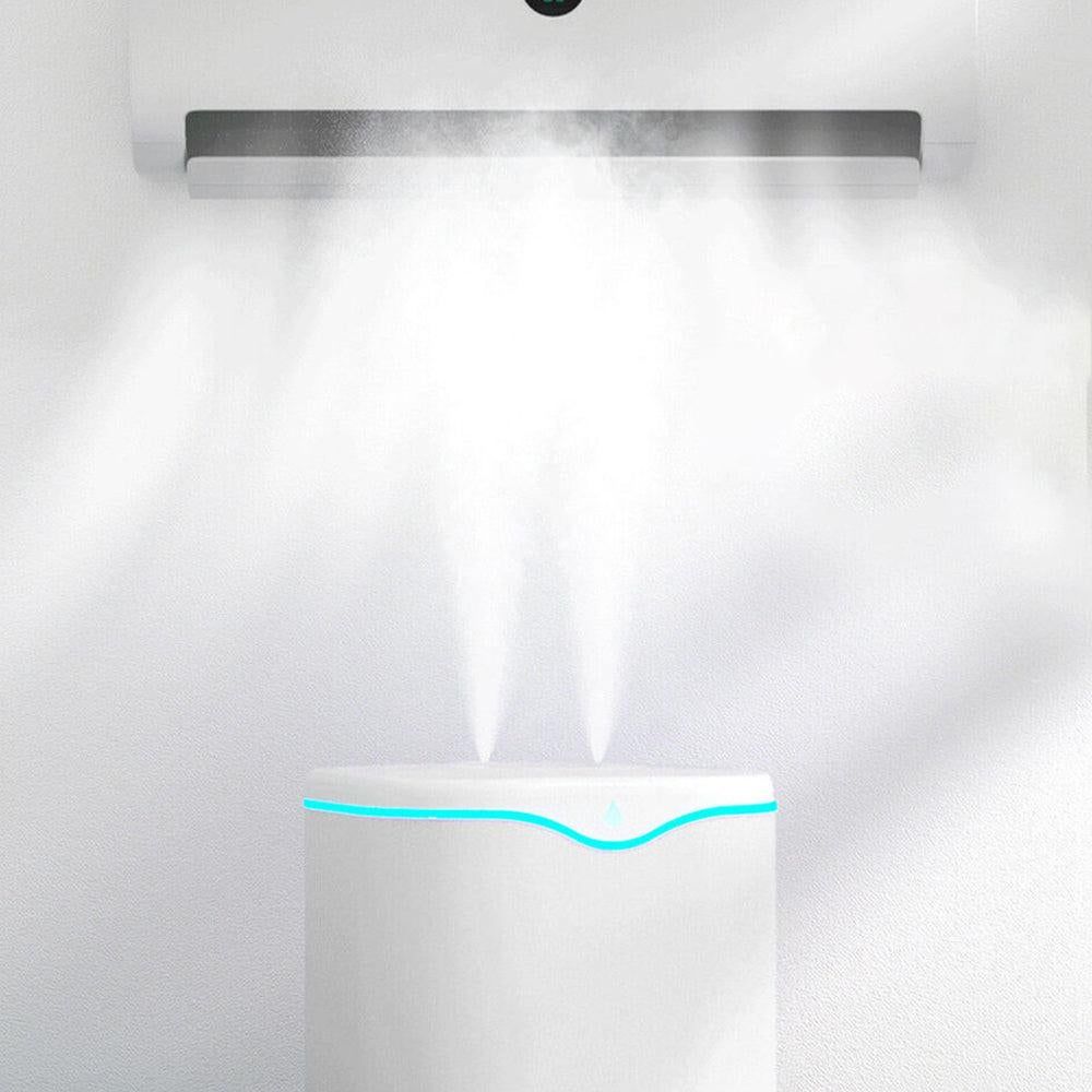 2L USB Double Spray Humidifiers with Colorful Light Cool Mist Ultrasonic Steam Air Humidifier White V1263-JX-7203-1