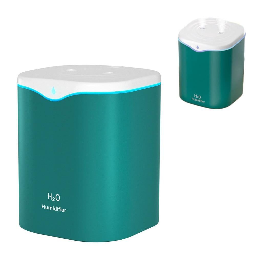 2L USB Double Spray Humidifiers with Colorful Light Cool Mist Ultrasonic Steam Air Humidifier White V1263-JX-7203-1