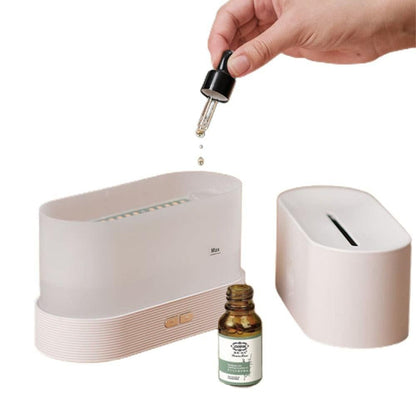 3D Flame Oil Diffuser Air Humidifier Noiseless Mist Aroma Diffuser White V1263-JX-7204-2