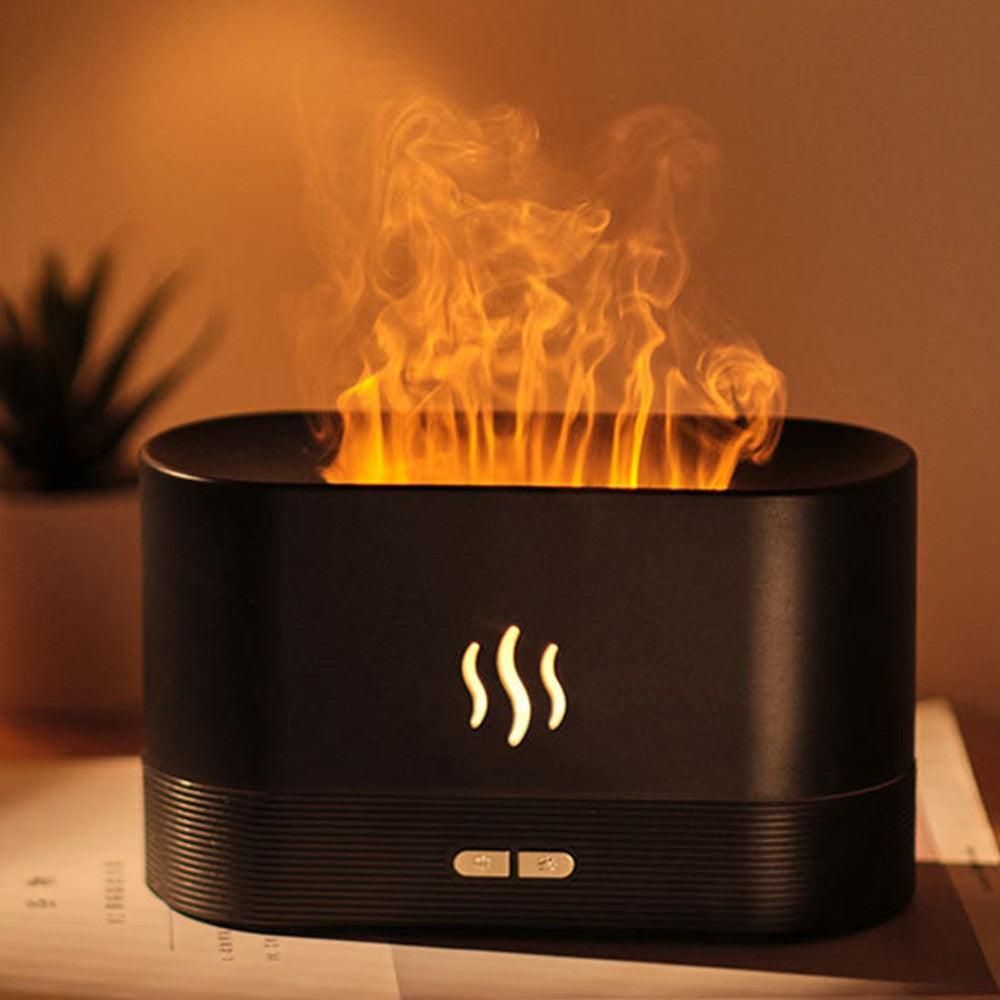 3D Flame Oil Diffuser Air Humidifier Noiseless Mist Aroma Diffuser White V1263-JX-7204-2