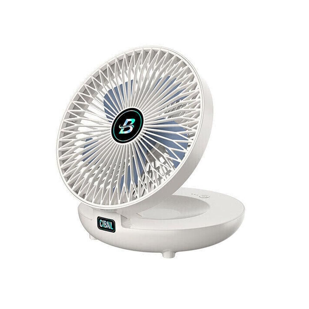 3-Speed Adjustable Air Circulator Fan Foldable Wall Hanging Fan Rechargeable Desktop Cooling Fan Blue V1263-JX-7205-1
