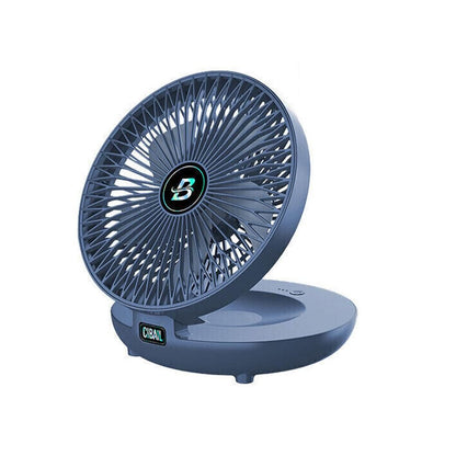 3-Speed Adjustable Air Circulator Fan Foldable Wall Hanging Fan Rechargeable Desktop Cooling Fan White V1263-JX-7205-2
