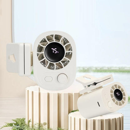 Car Clip-On Fan with LED Display - 100-Speed Adjustable Portable Fan for Camping & Umbrella Use V1263-JX-7209