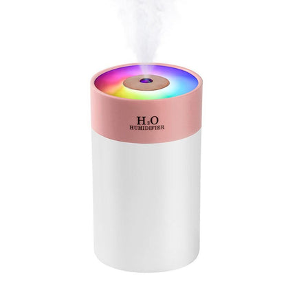 Colorful LED Humidifier with Night Light for Home and Bedroom Use Pink V1263-JX-7210-1