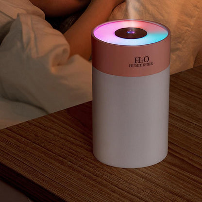 Colorful LED Humidifier with Night Light for Home and Bedroom Use Pink V1263-JX-7210-1