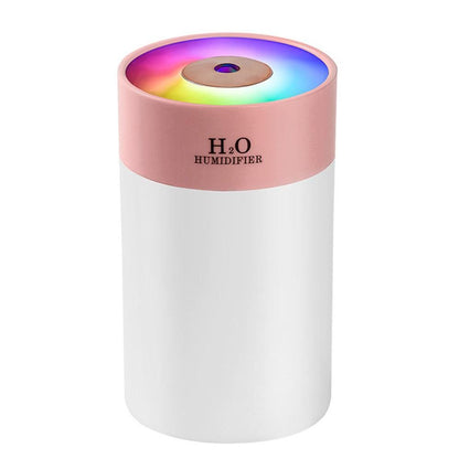 Colorful LED Humidifier with Night Light for Home and Bedroom Use Pink V1263-JX-7210-1