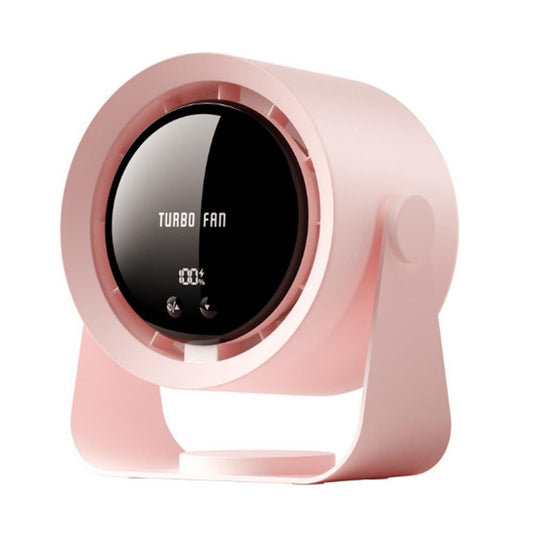 Digital Display Desk Fan Air Circulator Quiet Fan 100 Speeds Adjustable Table Fan for Camping Office Dorm Pink V1263-JX-7211-1