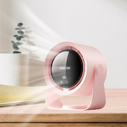 Digital Display Desk Fan Air Circulator Quiet Fan 100 Speeds Adjustable Table Fan for Camping Office Dorm Pink V1263-JX-7211-1