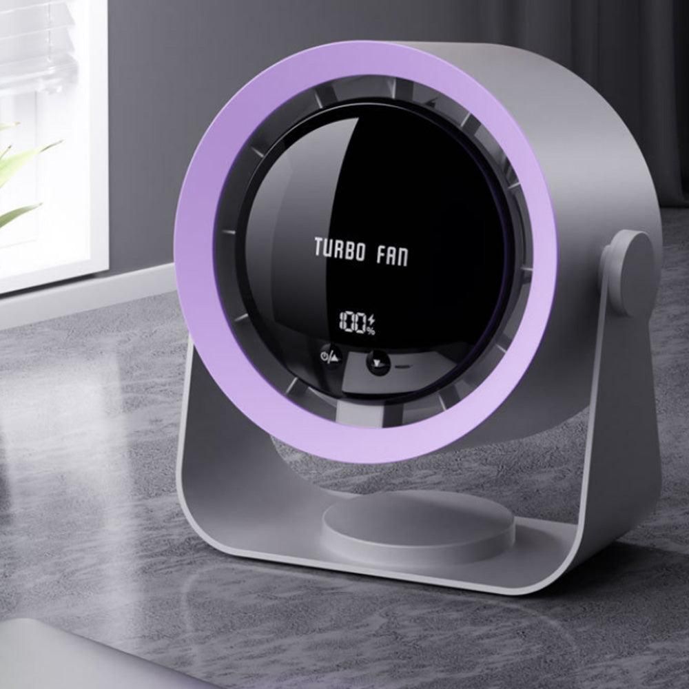 Digital Display Desk Fan Air Circulator Quiet Fan 100 Speeds Adjustable Table Fan for Camping Office Dorm Grey V1263-JX-7211-3