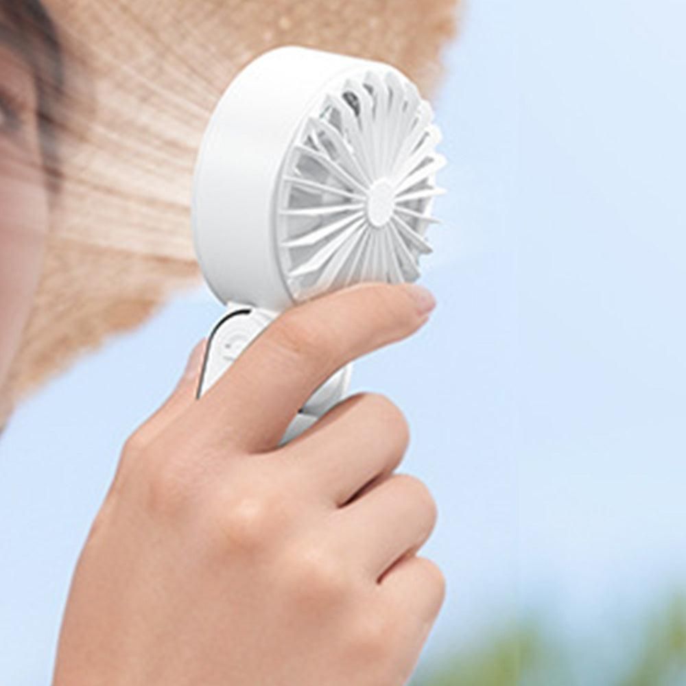 Handheld Foldable High-Speed Fan - Portable for Travel Outdoor Home and Office Off White V1263-JX-7212-2