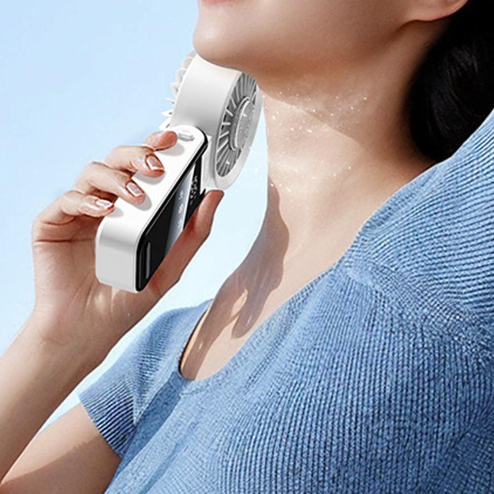 Handheld Foldable High-Speed Fan - Portable for Travel Outdoor Home and Office Off White V1263-JX-7212-2
