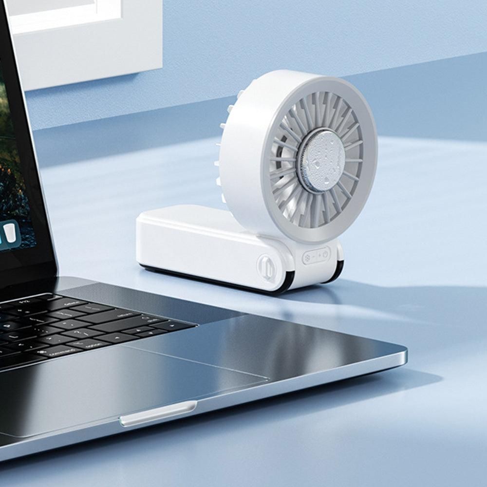 Handheld Foldable High-Speed Fan - Portable for Travel Outdoor Home and Office Off White V1263-JX-7212-2