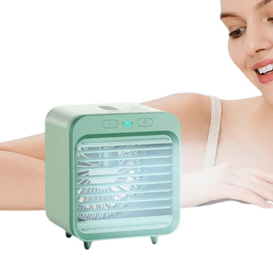 Portable Air Conditioner Fan 3 Speeds Cooling Humidifier Fan for Room Desk Bedroom Office Green V1263-JX-7214-1