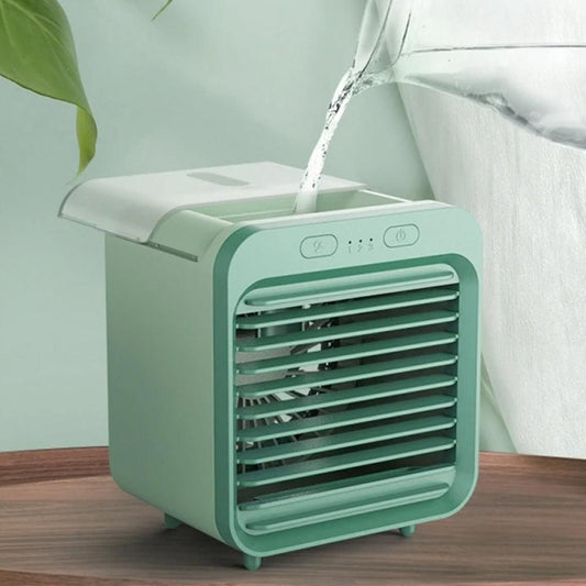 Portable Air Conditioner Fan 3 Speeds Cooling Humidifier Fan for Room Desk Bedroom Office Green V1263-JX-7214-1