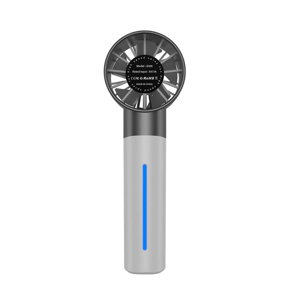 Portable High-Speed USB Mist Fan - Rechargeable Cooling Fan for Travel Office & Home Black V1263-JX-7215-1