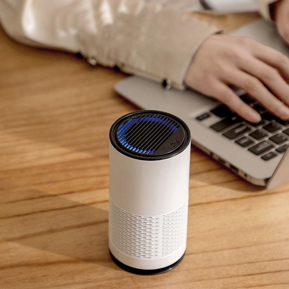 Portable Negative Ion Air Purifier Air Cleaner for Car Home Bedroom White V1263-JX-7216-2