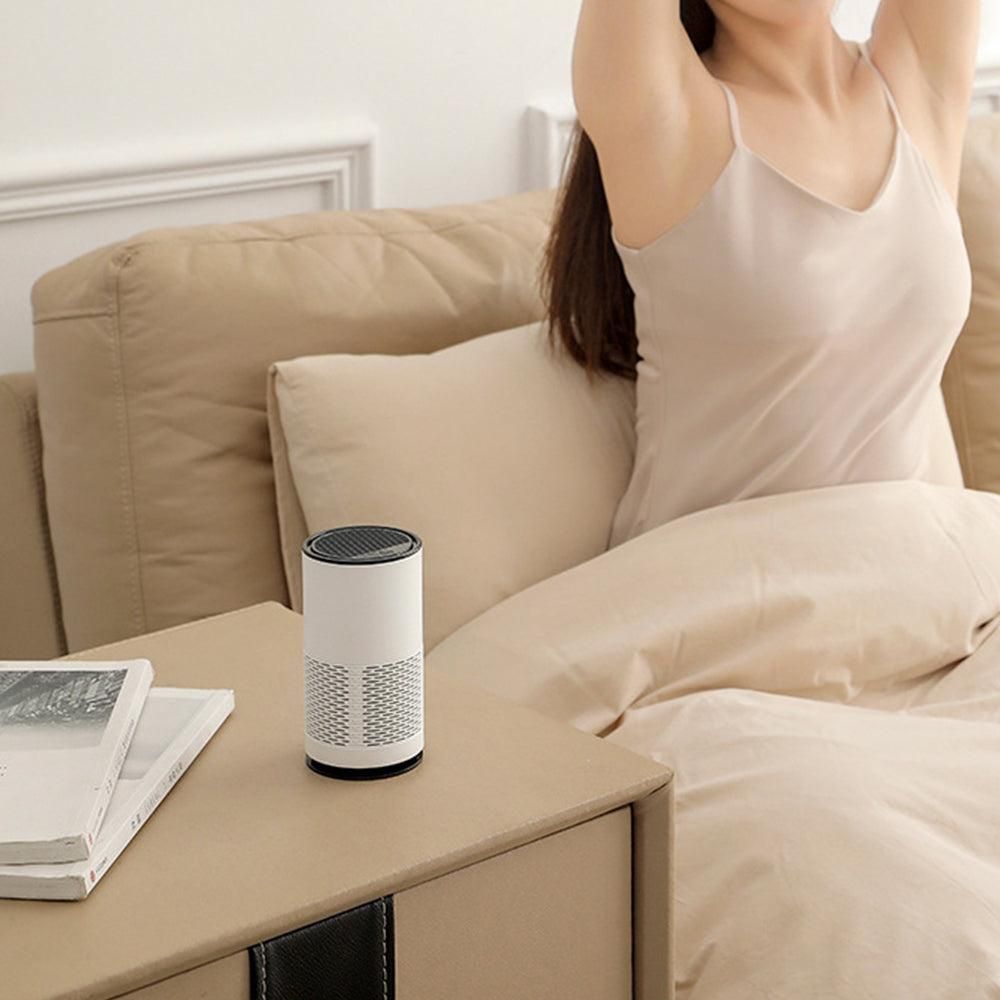 Portable Negative Ion Air Purifier Air Cleaner for Car Home Bedroom White V1263-JX-7216-2