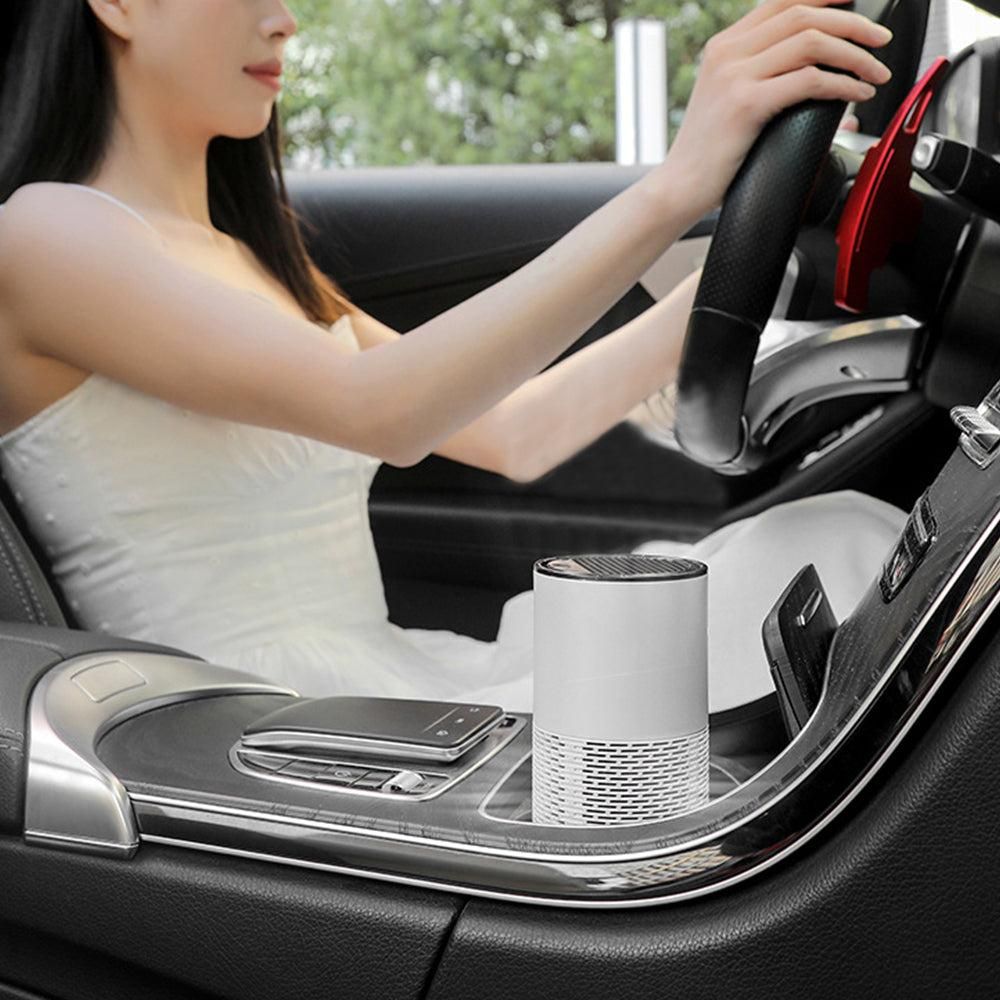 Portable Negative Ion Air Purifier Air Cleaner for Car Home Bedroom White V1263-JX-7216-2