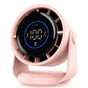 Quiet Table Fans Wall-Mounted Digital Display Rechargeable Fan for Home Office Kitchen Travel Camping Pink V1263-JX-7217-1
