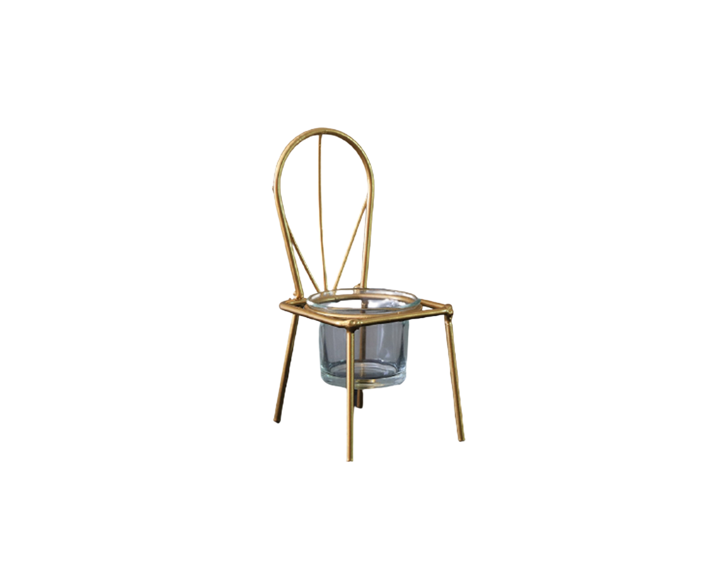 Tabletop Iron Chair Candlestick Potted Ornament Desktop Decoration Candle Holder- B V1263-JX-722