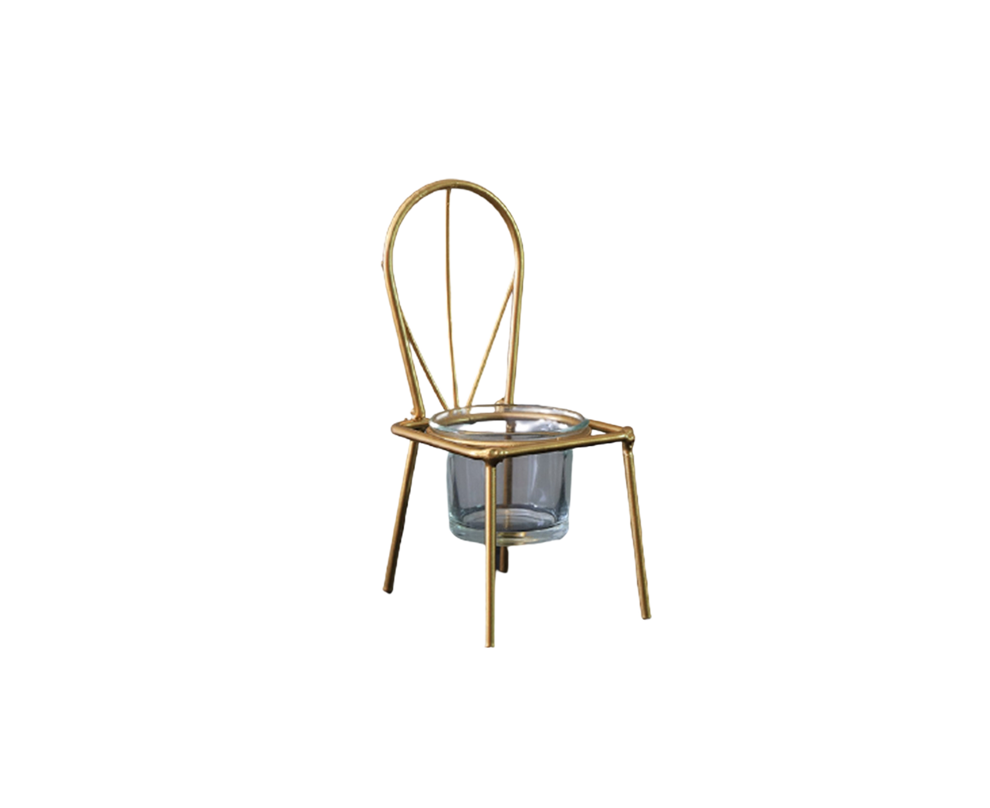 Tabletop Iron Chair Candlestick Potted Ornament Desktop Decoration Candle Holder- B V1263-JX-722